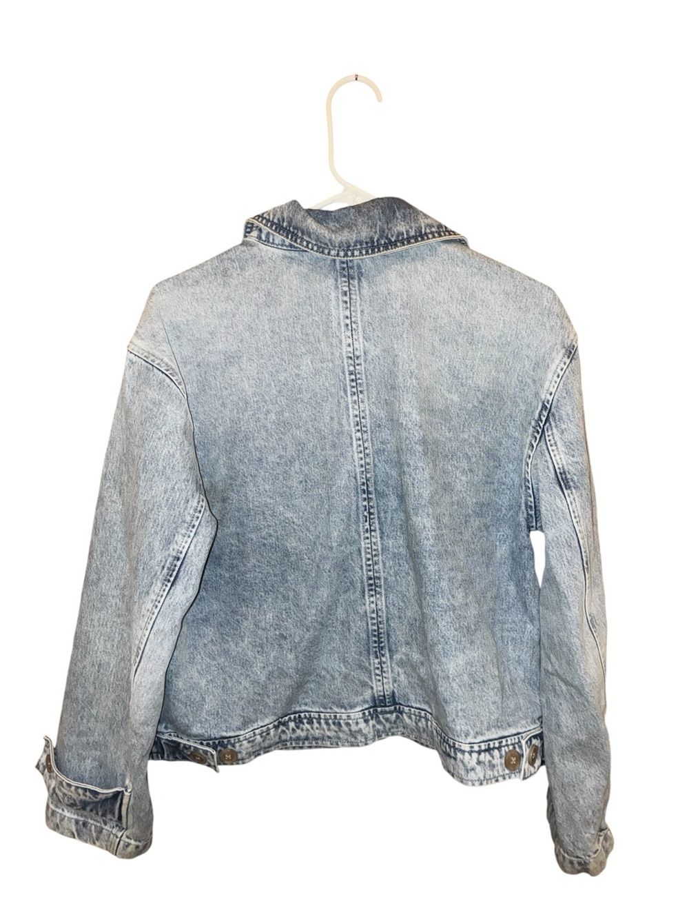 GAP Washed Drop-Shoulder Sleeves Pure Cotton Denim Jacket With Utility Pockets M - Picture 6 of 8